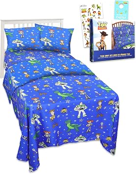 Toy Story Toddler Bed Bedding Set - Twin Bed Bundle with Sheets, Pillowcase, Stickers