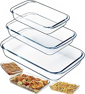 Glass Baking Dish Set of 3 Pcs small 1L