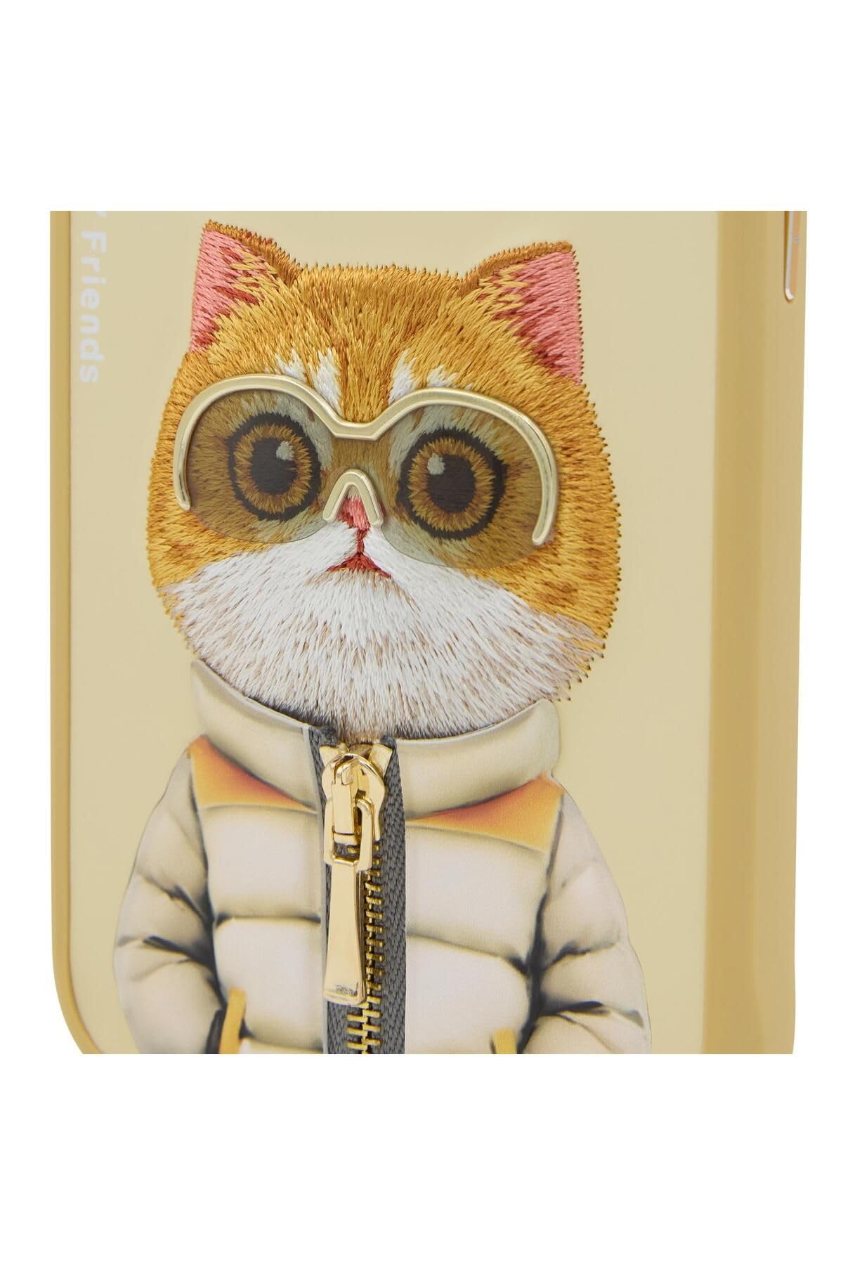 Nimmy COOL&Cute 2.0 Cat - Custodia per iPhone 16, colore: cachi