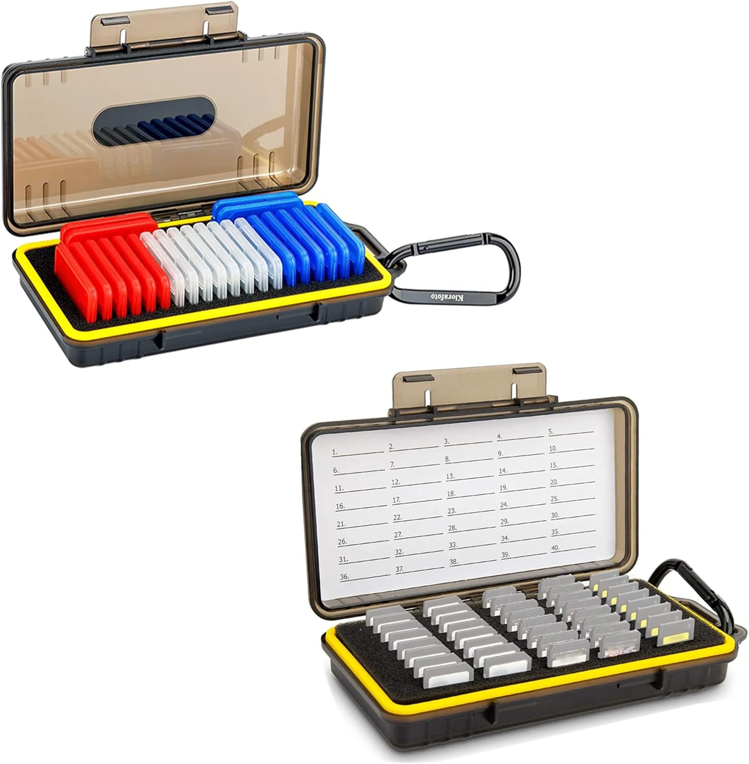 Kiorafoto 40 Slots Memory Card Holder + New Memory Card Case: Camera Memory Card Holder Memory Card Case