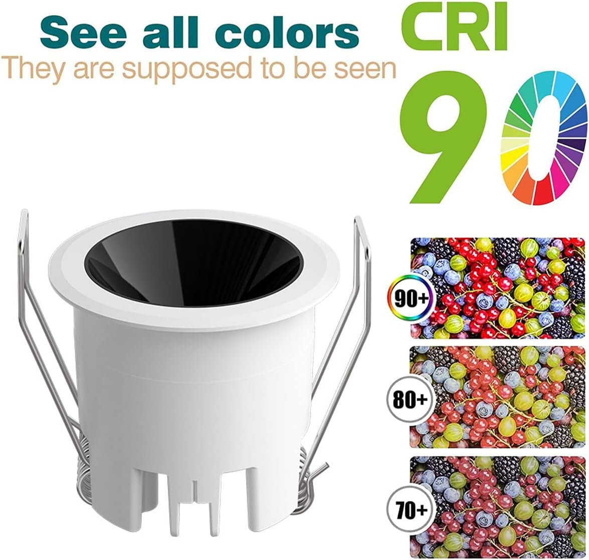 Recessed Downlight,LED Recessed Lighting,8W/12W COB Recessed Spotlight,24° Beam Angle Anti-Glare,CRI90+,Ceiling Spotlight with Transformer,5-Pack