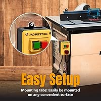 Vista 6 de POWERTEC Interruptor magnético de 120 V, 18 A con cable de alimentación de 5.5 pies para mesa de router, montaje fácil en banco de trabajo