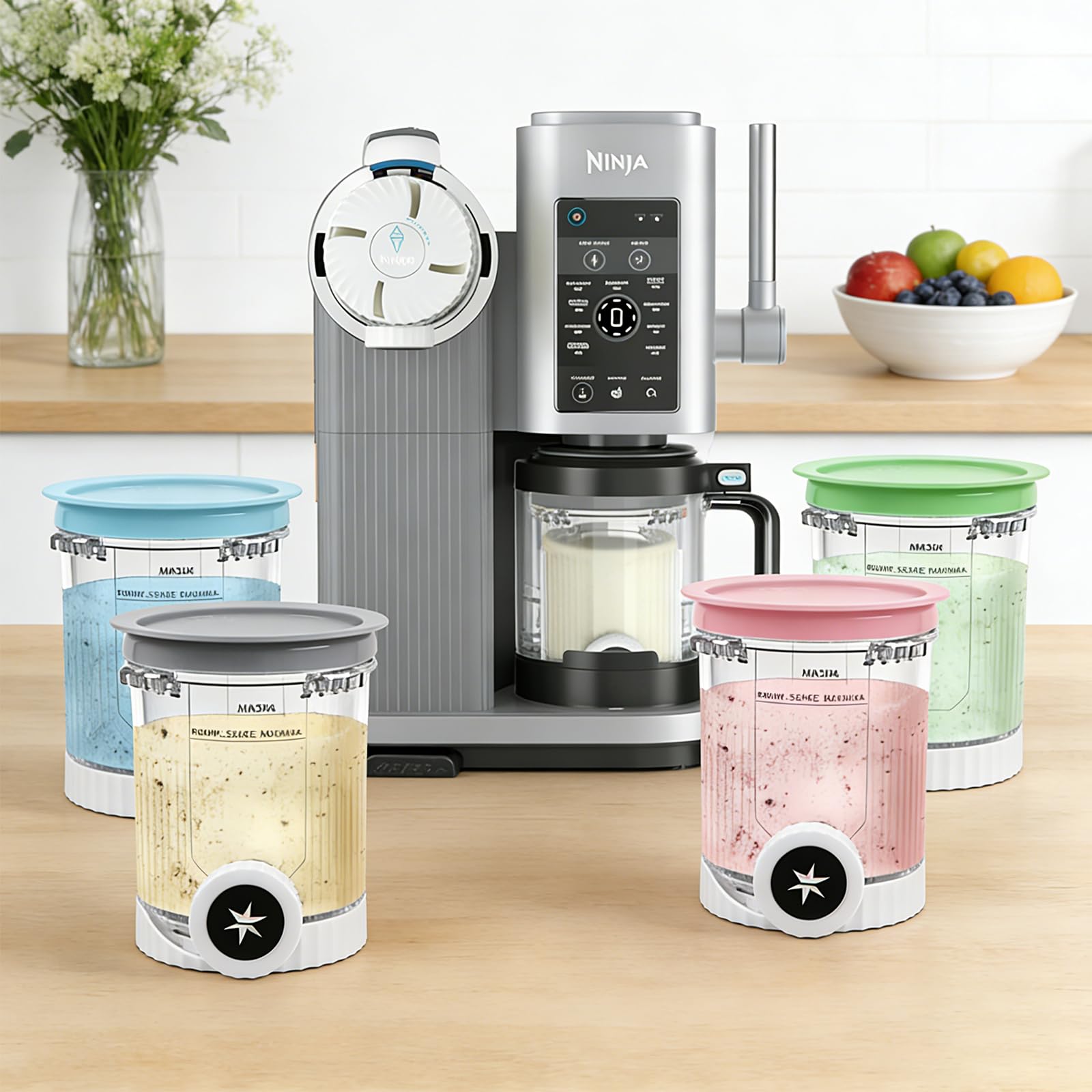 Lot de 4 récipients pour Ninja Swirl CREAMi NC701EU 480 ml, sans BPA et passent au lave-vaisselle, compatibles avec les récipients Ninja Creami Swirl, accessoires pour NC701EU, NC501EU, NC301EU