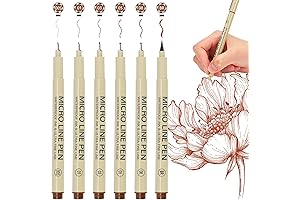Micro Fineliner Drawing Art Pens: Brown Ink Pen Set for Artists