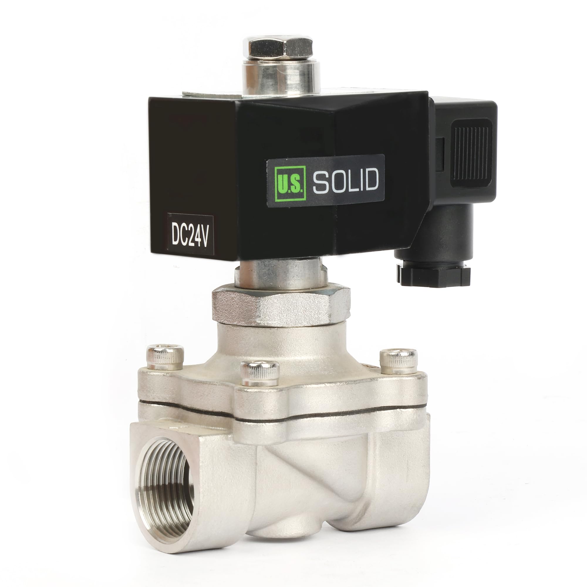 U.S. Solid Électrovanne acier inoxydable G 3/4" 24 V CC normalement ouvert 10 bar Solénoïde Valve d'eau électrique pour eau, air, diesel, kérosène et essence