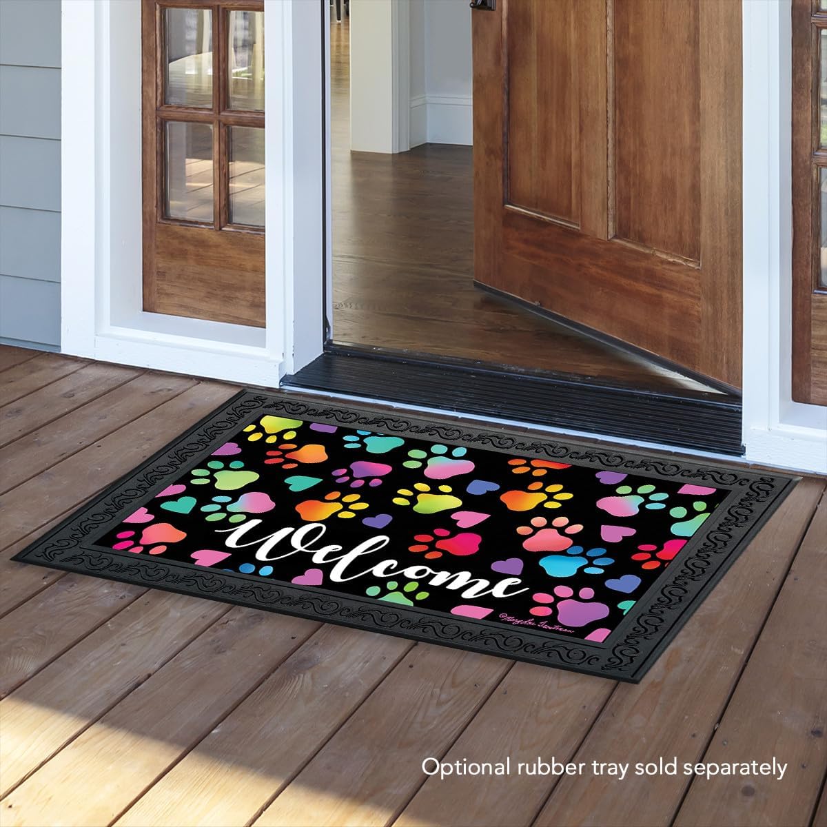 Briarwood Lane Rainbow Pawprints Everyday Doormat