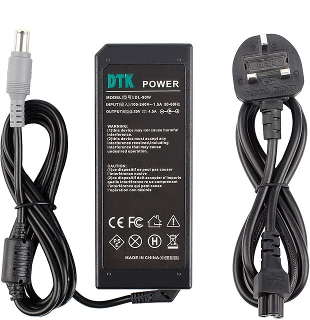 DTK 20V 4.5A 90W Laptop Charger for LENOVO Thinkpad IdeaPad Notebook Computer PC Power Cord Supply Lead AC Adapter t410 t420 t430 x220 series Connector:7.9 x 5.5mm
