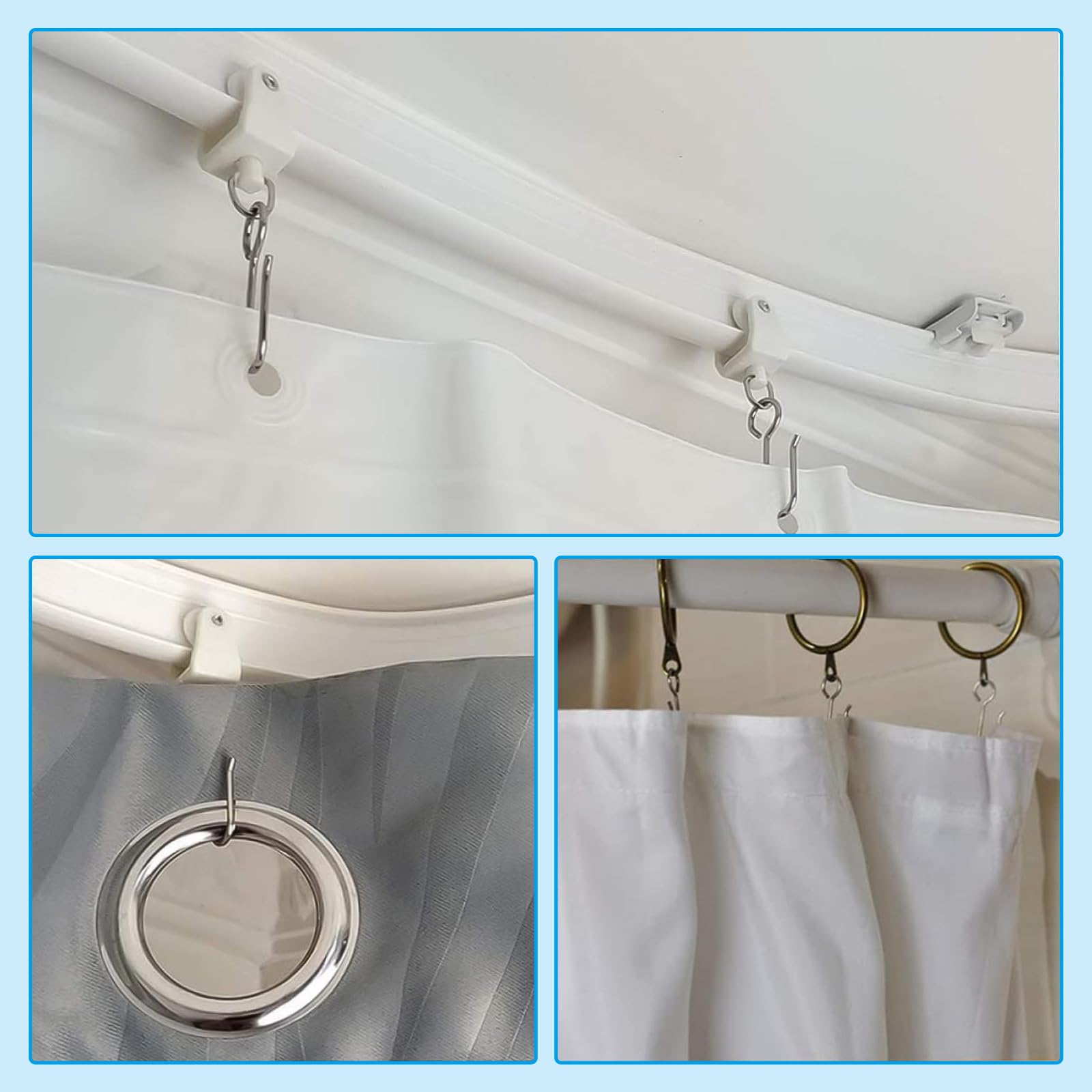 Amazon.co.jp: ZHEJIA カーテンフック スライドリング 100個