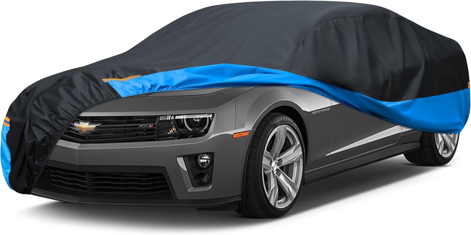 Car Cover Waterproof All Weather Outdoor Windproof Dustproof UV Protection Fit Coupe BMW 6 Series/7 Series/i7,Chevrolet Bel Air/Chevelle,Dodge Challenger etc.