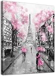 Fashioner Perfume Canvas Wall Art Gold Bottle Pink Flower Canvas Pictures Brown Inspirational Words Canvas Prints Motivational Quetos Wall Decor for Bathroom Bedroom Powder Room 40X30 CM