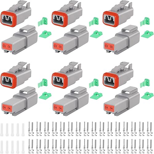 Miniatura 13 de GKG DTK4-1 Kit de conectores Deutsch de 4 pines, 6 juegos de conectores DT Deutsch de 4 pines, conectores de cable eléctrico impermeables grises con