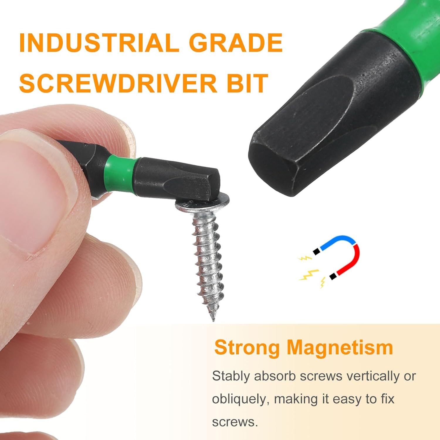 HARFINGTON 20pcs Square Screwdriver Bit SQ3 1/4" Hex Shank 25mm/1" Length Magnetic 4 Point Hex Bits S2 Steel Industrial Grade Electric Screw Driver Bit 6mm Rod