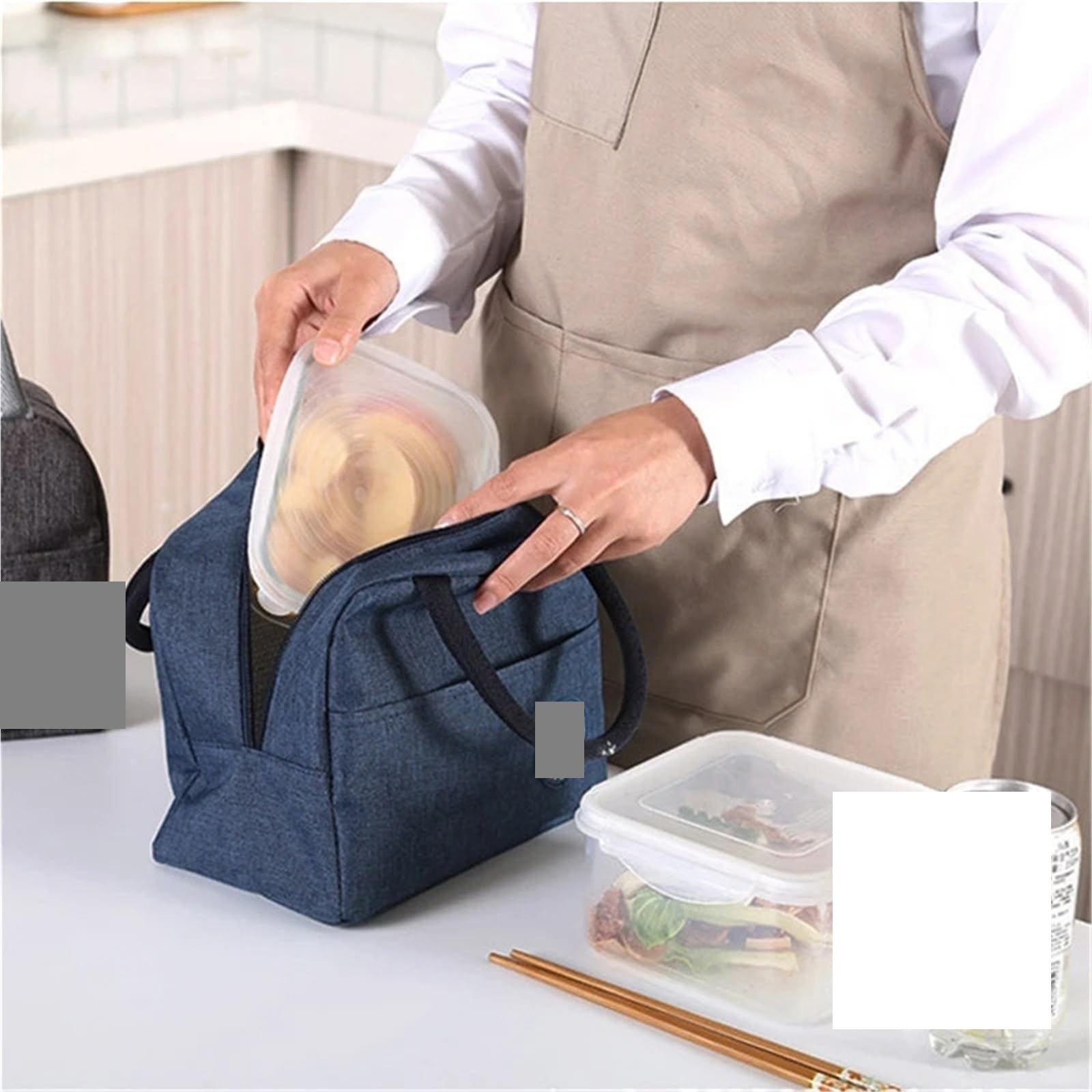 2 pezzi 6L bambini piccola borsa da pranzo termica portatile scatola for alimenti con custodia isolata in ghiaccio impermeabile for dispositivi di raffreddamento for studenti Per Il Lavoro