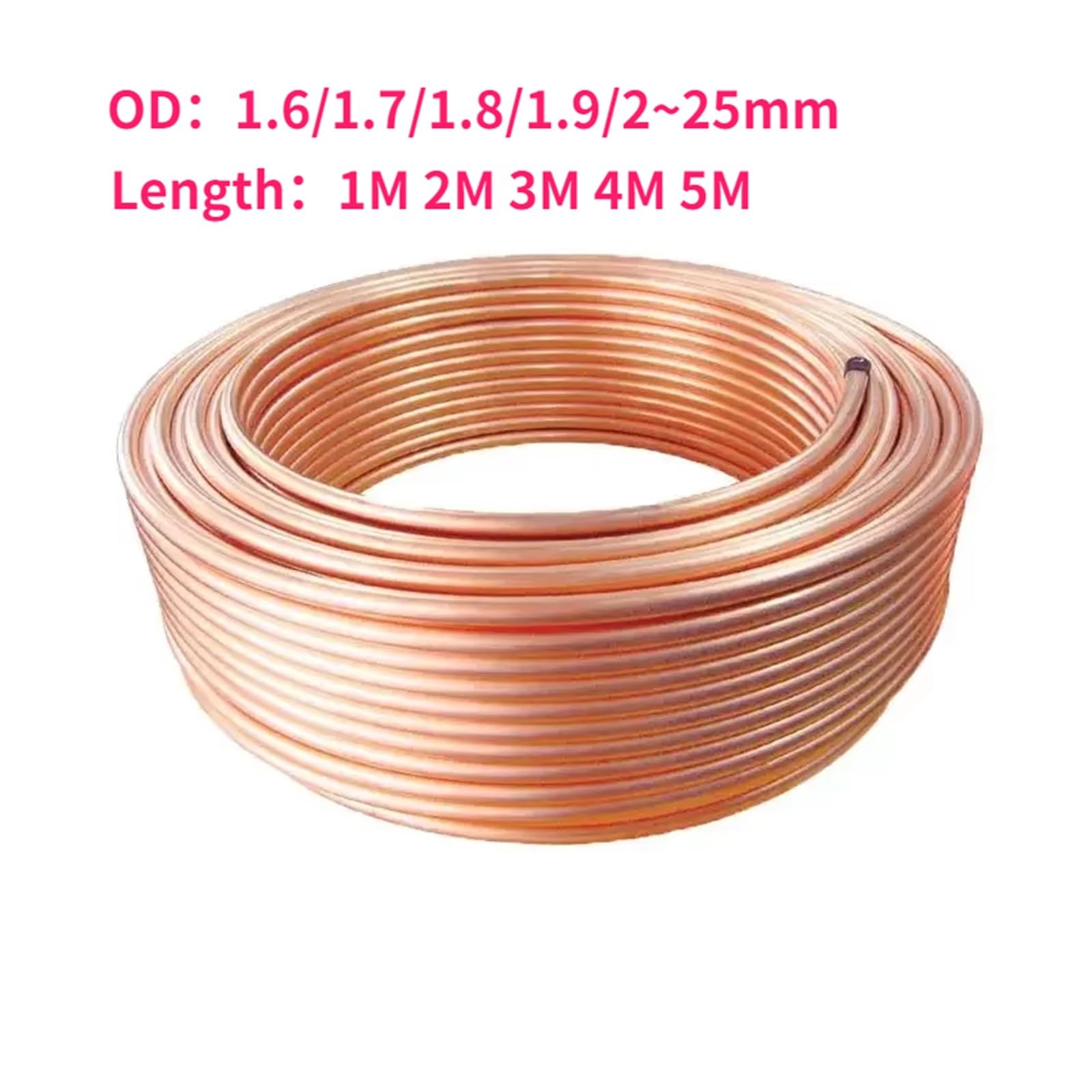 Weiches Kupferrohr mit Spule, Außendurchmesser 2/2,5/3/4/5/6/7/8/9/10 mm, T2 R, for Klimaanlagen, Kältetechnik, Kapillarrohr(Length 4Meters,10x1mm)
