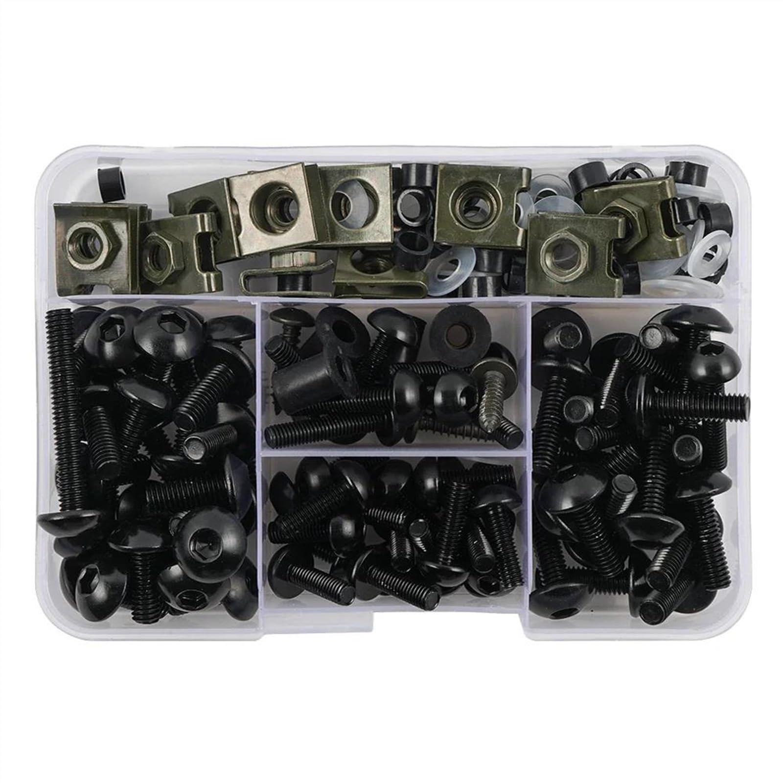 177pcs Motorcycle Screws Fairing Bolts Body Nuts For Forza 125 For Hornet 600 Cb125r Xadv Cbr Rr Cbr500r For Rebel 500(Black)
