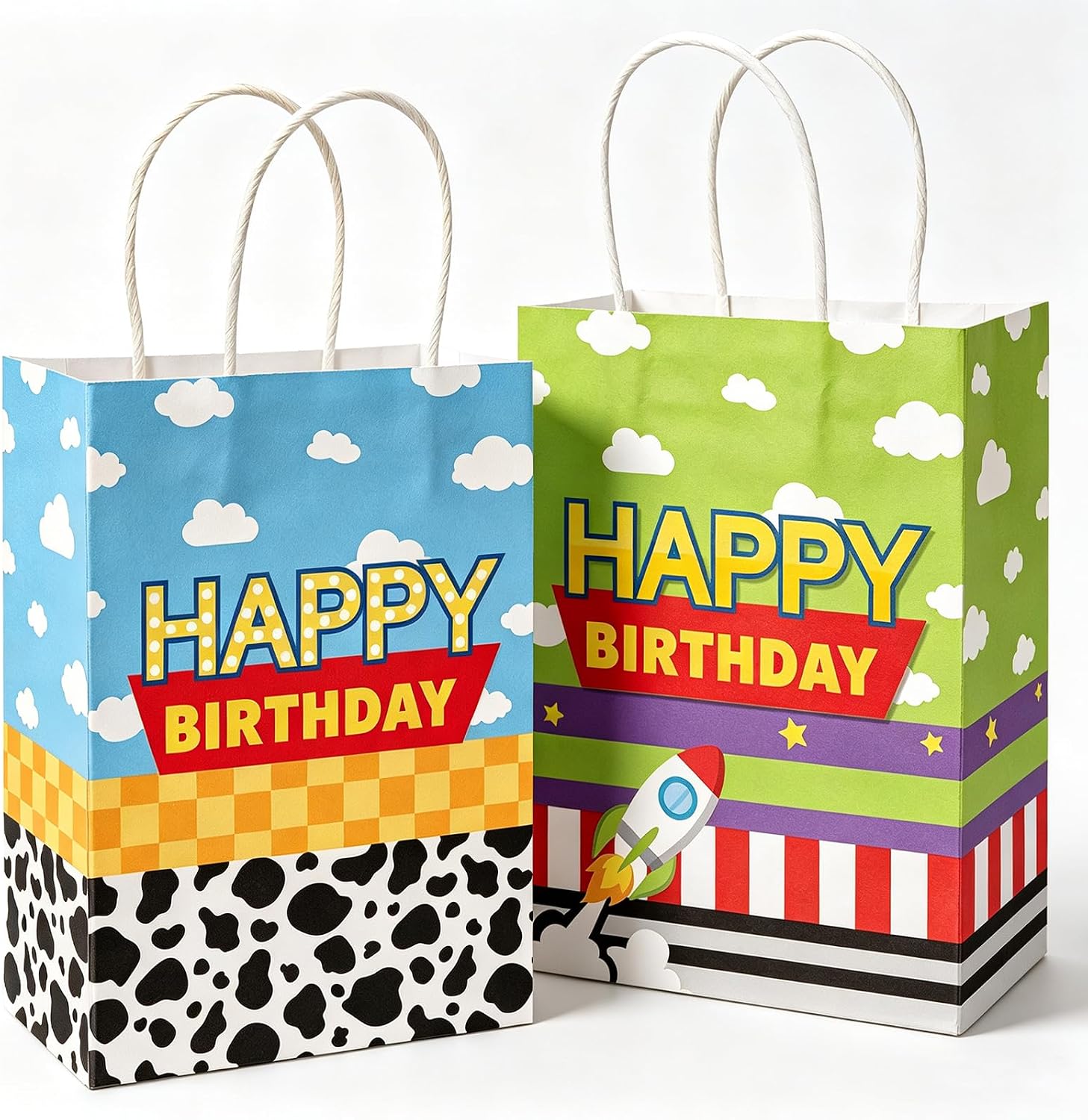 FYSUIMU 24Pcs Cartoon Story Paper Bags Birthday Bag for Back to School