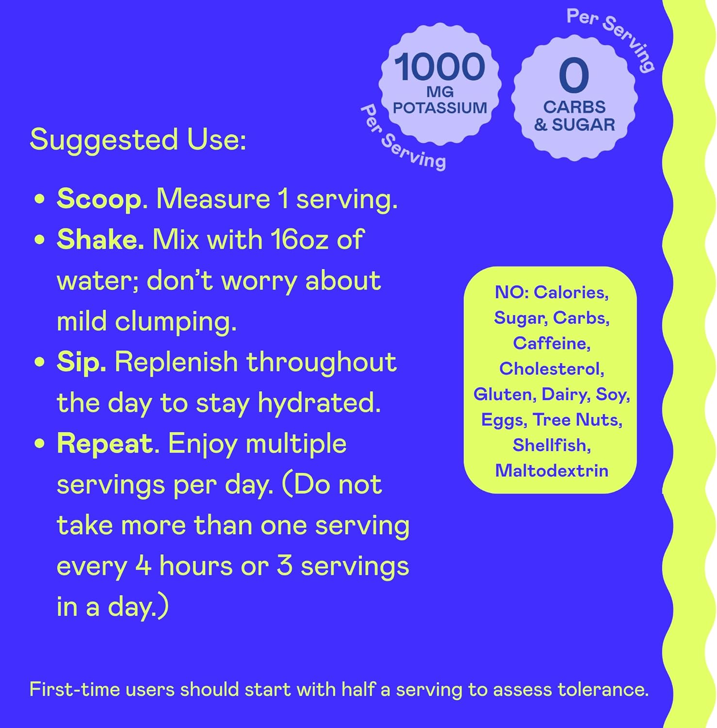 Hi-Lyte K1000 Blue Raspberry Electrolytes Powder, 50 Servings - 1000mg Potassium + Magnesium, Sodium, Trace Minerals - 0 Carbs, 0 Sugar