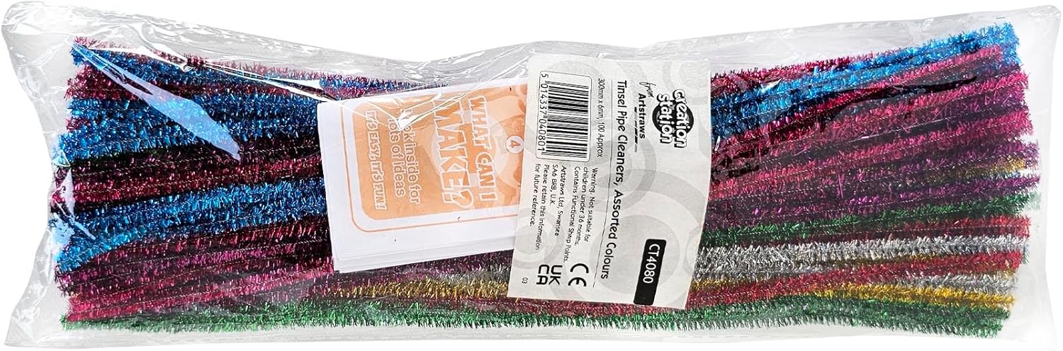 Creation Station CT4080 100 Tinsel Pipe Cleaners