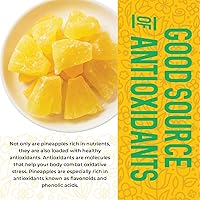 Vista 2 de Trozos de piña seca, 1 libra. Trozo de piña deshidratada, piña deshidratada, pedazos de piña secas. Todo natural, sin OMG, piñas secas ligeramente