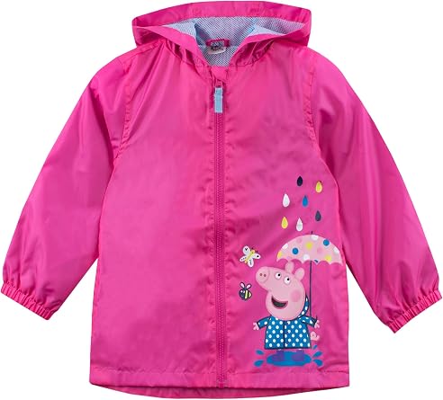 Peppa Pig Raincoat | Girls Raincoat I Pink Kids Jacket | 18M - 8 | Official Merchandise