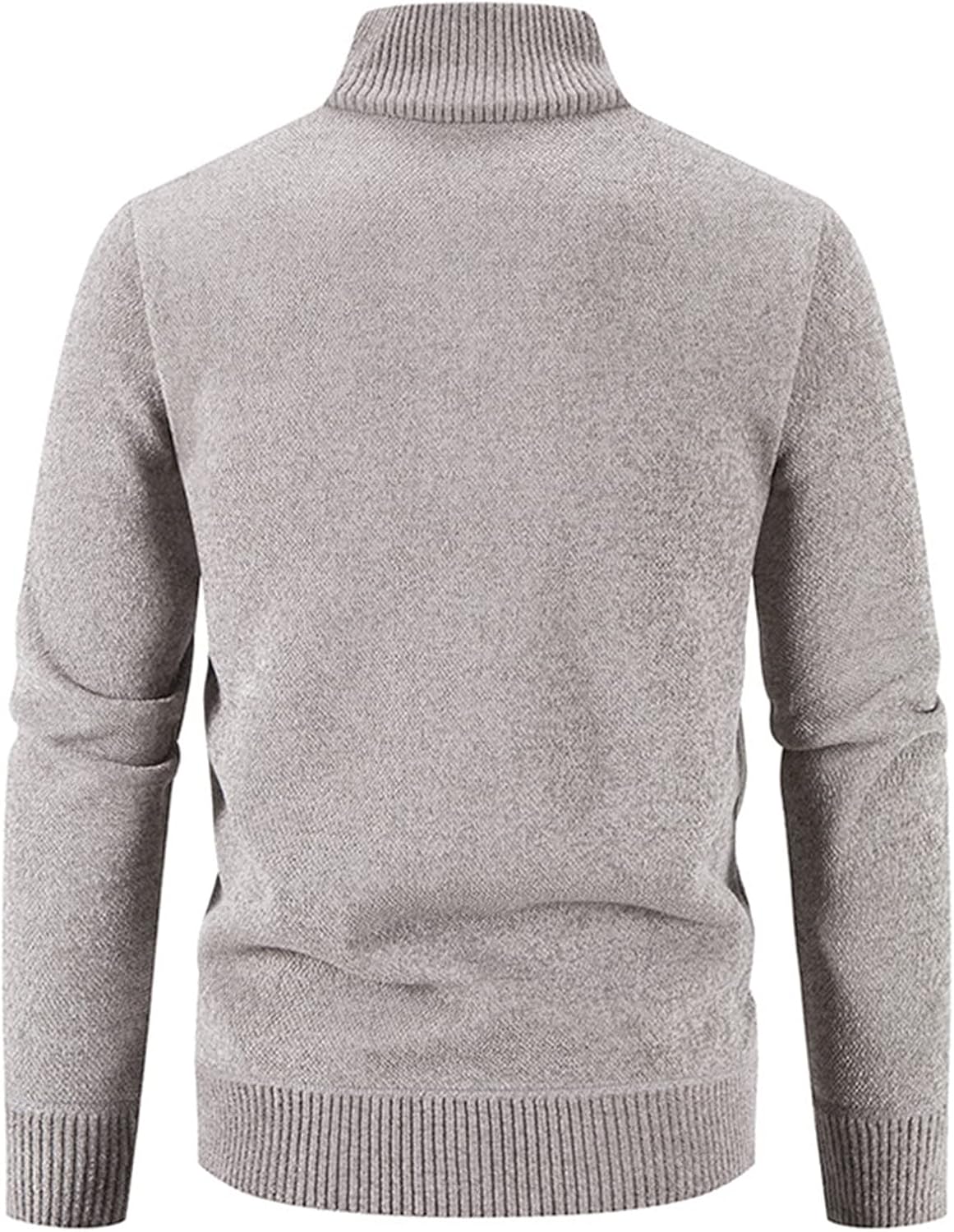 DGHM-JLMY Men Zippered Cashmere Knitted Cardigan Sweaters Full Zip Up Stand Collar Slim Fit Cable Sweater Jacket with Pocket