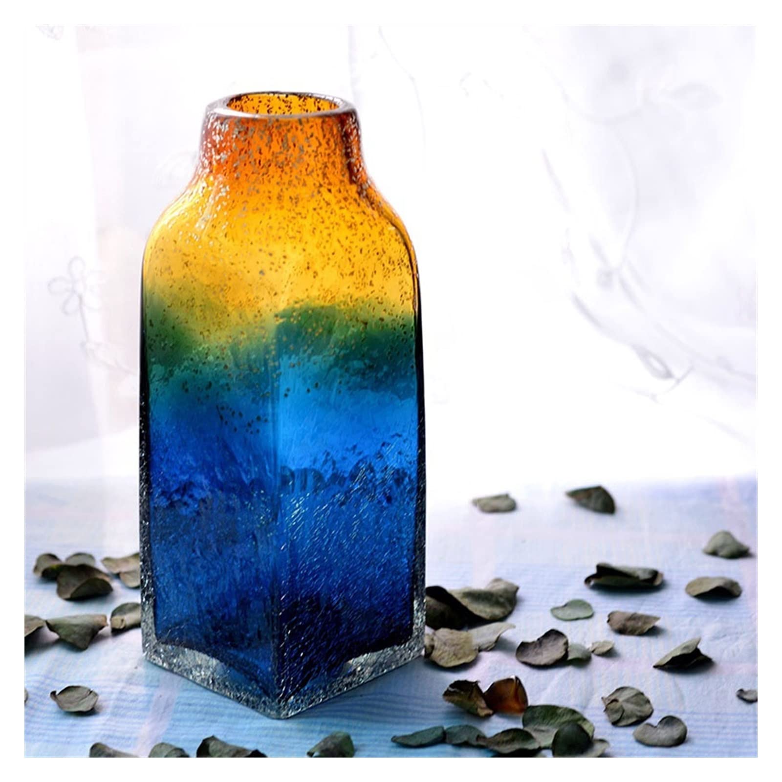 Vase fleur multicolore terrarium fait à la main en verre de table