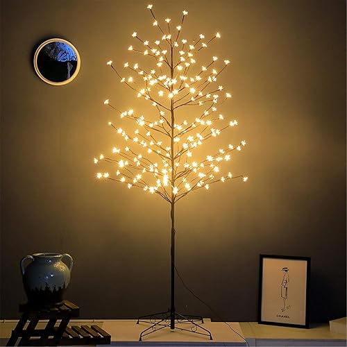 Miniatura 2 de Sakura - Luces de árbol bonsái de 6.5 pies, funciona con enchufe, 208 luces LED artificiales para dormitorio, decoración del hogar, habitación
