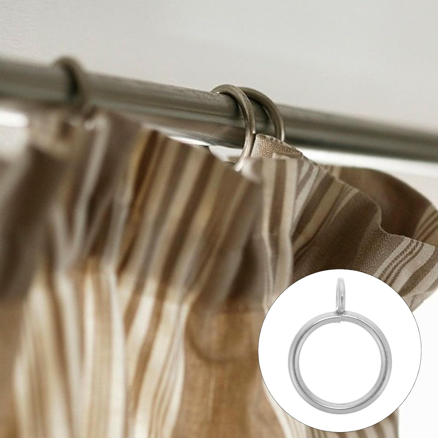 10pcs Small Curtain Rings with Thickened PVC, Easy Removal