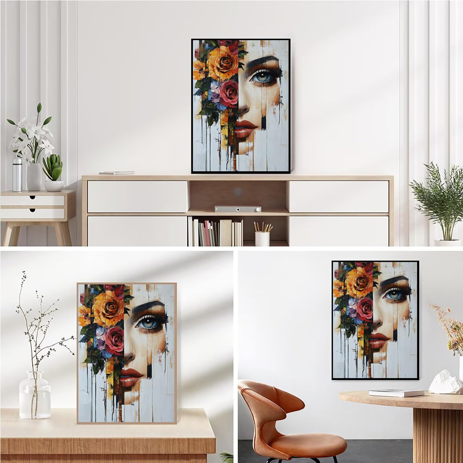 Diamond Painting Kit Completo, Diamond Painting Donna, 5D Quadrato Pittura Diamante Kit Manualidades Adultos DIY Diamantini Crystal Art Disegni Ricamo Punto Croce Artigianale, 60x90cm Fiori j0-990