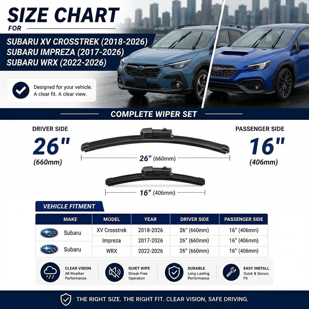 Amazon.com: AERO Wipers OEM Replacement for Subaru XV Crosstrek