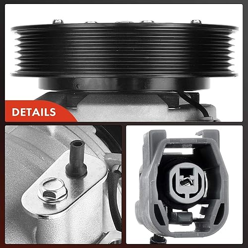 Miniatura 8 de A-Premium Compresor de AC con embrague compatible con Mazda 3 2.3L 2007-2009, 6 2.3L 2006-2007, turboalimentado