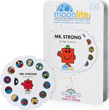 Moonlite Storybook Reels For Flashlight Projector, Kids Toddler | Mr. Strong | Single Reel Pack Story for 12 Months and Up