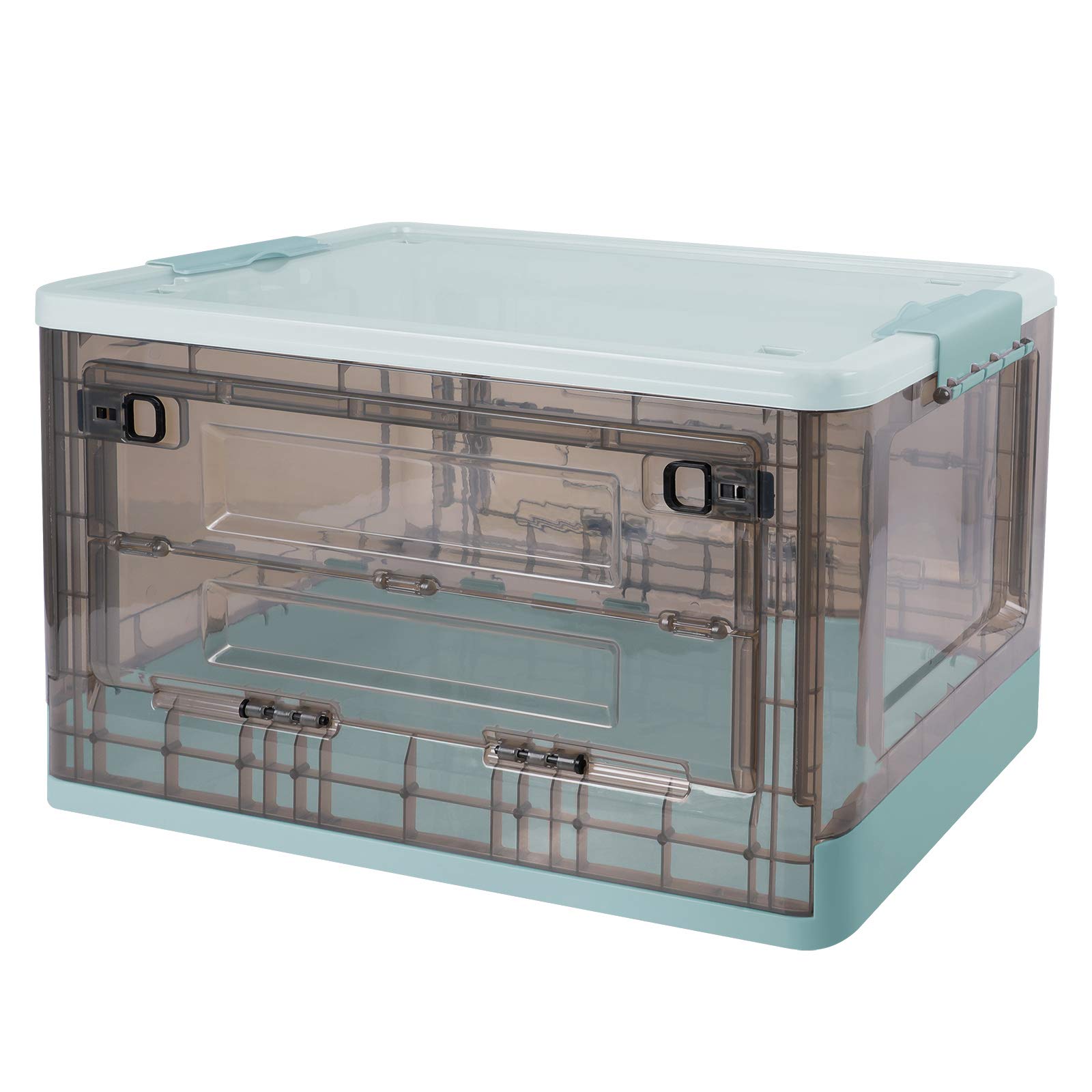 Lucky 52 Liters Large Clear Plastic Storage Box with Lid Wheels