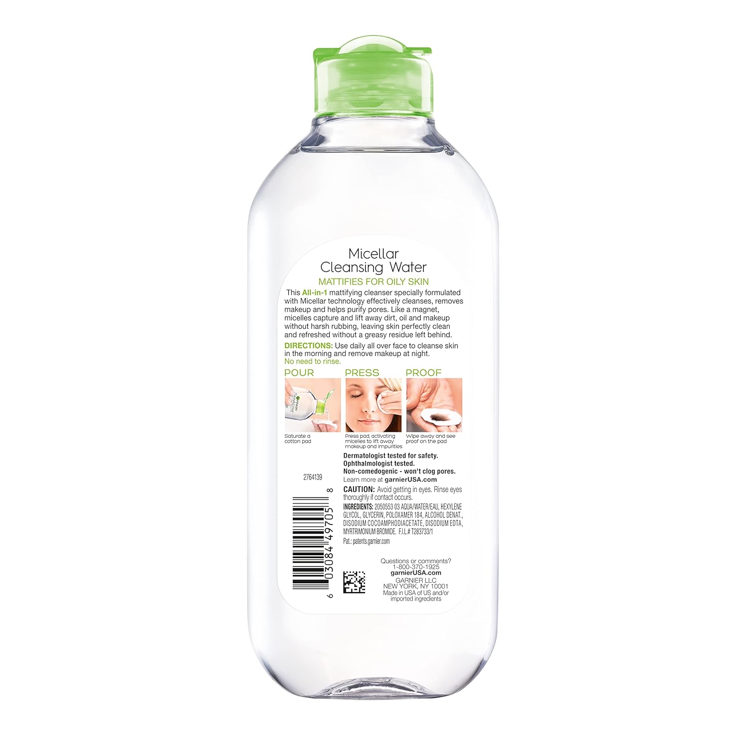 Garnier SkinActive Micellar Water for Oily Skin, Facial Cleanser & Makeup Remover, 13.5 fl. oz, 1 count (Packaging May Vary) : Beauty & Personal Care