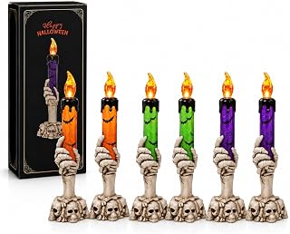 Halloween Flameless Candles, 6 Pack Waterproof LED, Indoor/Outdoor Decor