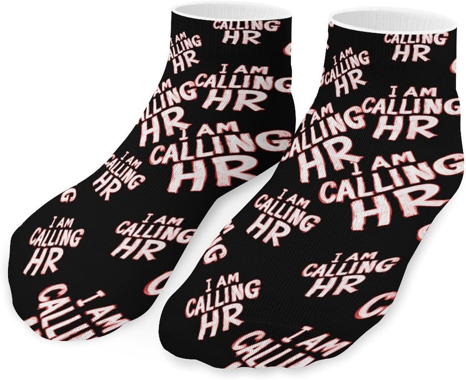 I'm Calling HR No Show Ankle Socks Low Cut Non Slip Flat Boat Line 5 Pairs Set