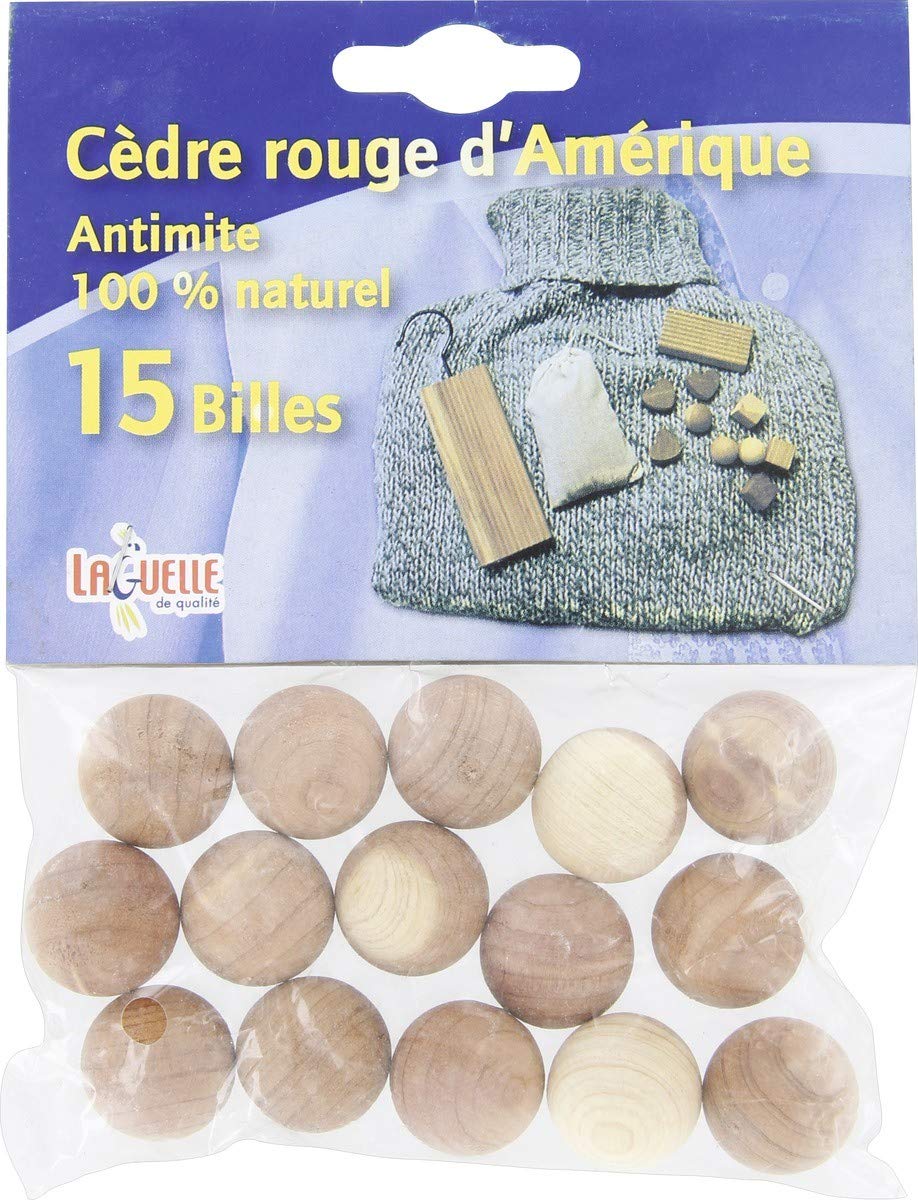 Anti-Mites à Suspendre en cèdre Rouge LAGUELLE Lot de 2 pour la protection des vêtements en armoire