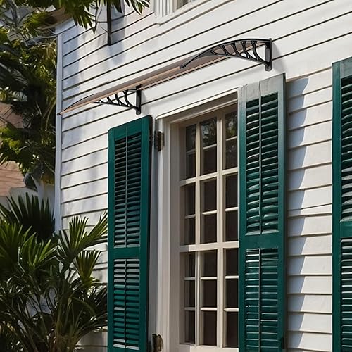 Vista 82 de VINGLI - Toldo para puerta y ventana para exteriores, 30 x 40 pulgadas, cubierta de policarbonato para puerta de patio, para protección del sol