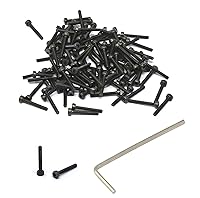 Vista 160 de iexcell Juego de 50 tornillos M4 x 20/25/30/35/40 de acero de aleación de grado 12.9, acabado de óxido negro