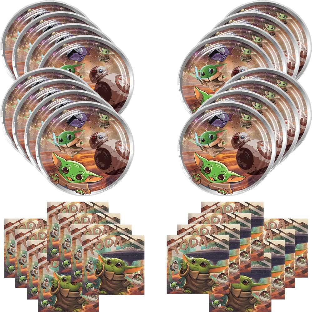 We1Fit 40pcs Baby Yoda Birthday Decorations，include 20