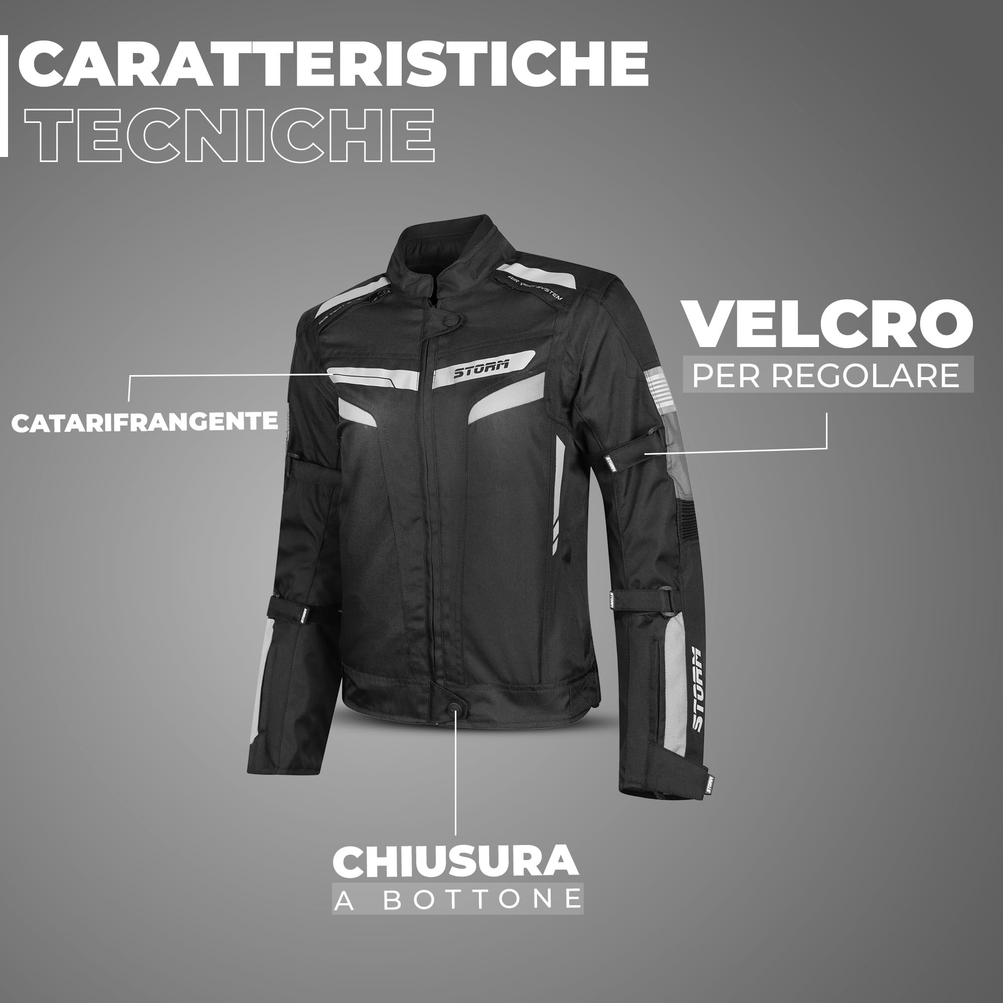 Chaqueta de moto para mujer Storm 4 estaciones con protecciones CE impermeable – Seguridad y comodidad para cada temporada