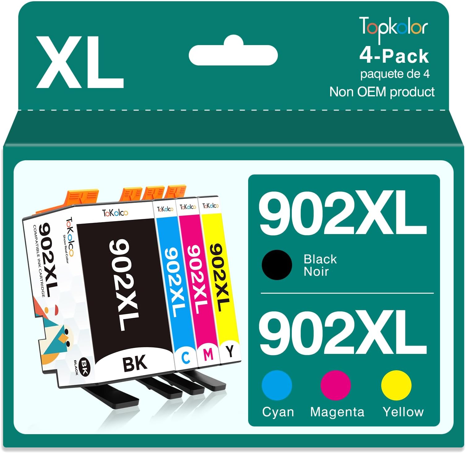 Smart Ink Compatible Ink Cartridge Replacement for HP 902 XL 902XL (2 Black XL & C/M/Y XL 5 Combo Pack) to Use with OfficeJet Pro 6978 6968 6974 6975