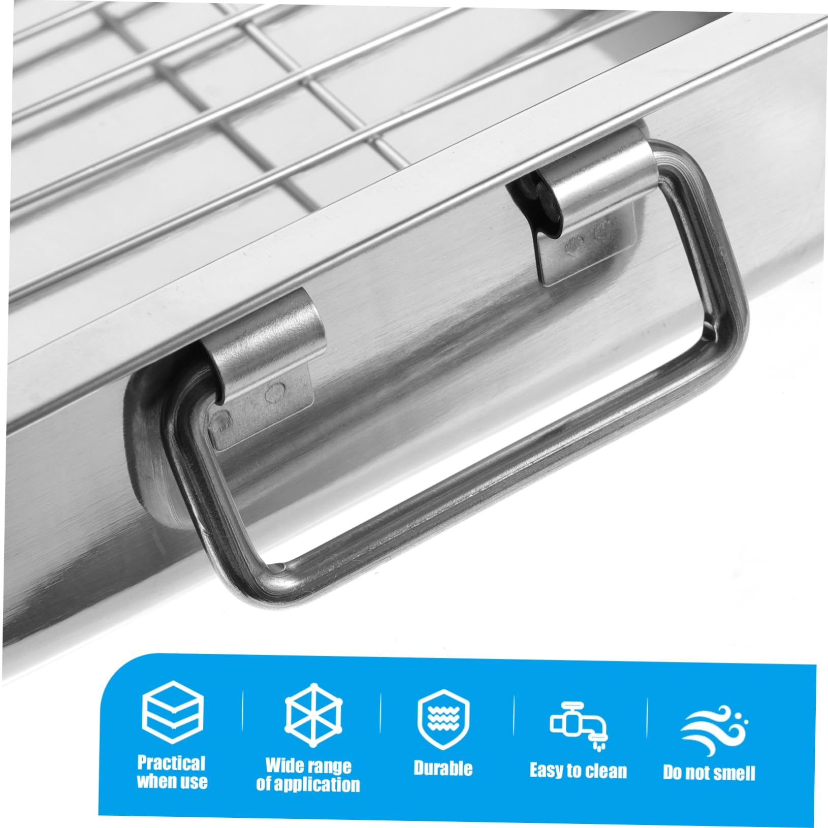 IMIKEYA Juego de Bandejas con Rejilla Práctica y Fácil de Limpiar de Acero Inoxidable Rectangular para Horno Adecuado para Fiestas y Uso Personal
