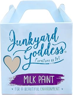 Junkyard Goddess Milk Paint for Wood, Furniture, Metal, Stone, Ceramic and Brick, VOC Free, Toxin Free, Earth Derived, Eco Friendly, No Primer Necessary • Pint, Love (Cream)