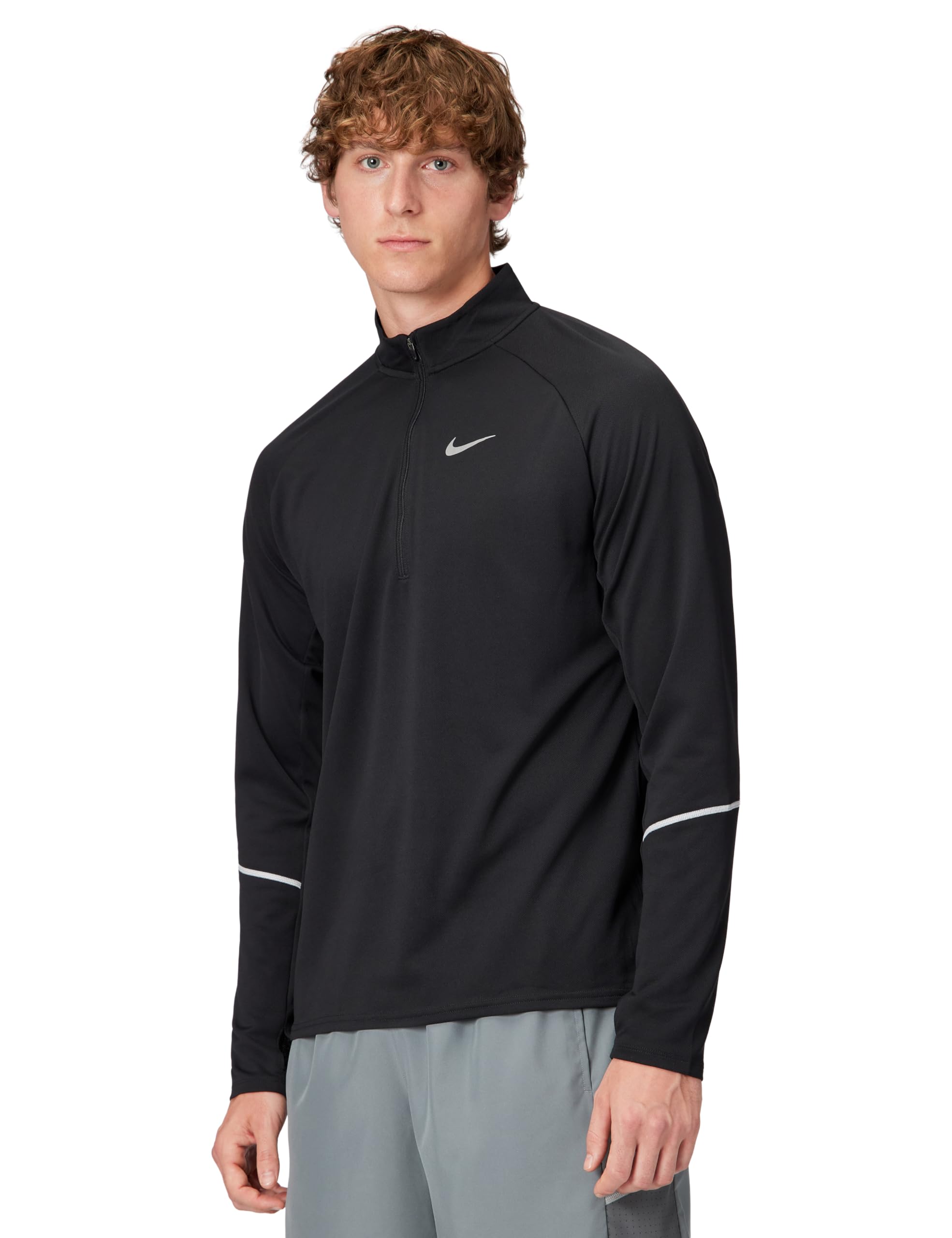 Nike Mężczyźni Df Uv Miler Top Hz Sweatshirt Black/Reflective Silv XXL
