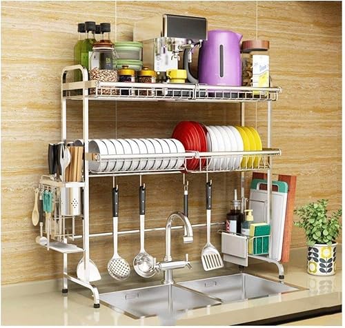 Miniatura 3 de Estante de acero inoxidable para fregadero, accesorios de cocina, piscina de almacenamiento, para secar el estante de drenaje fijo, ahorra espacio