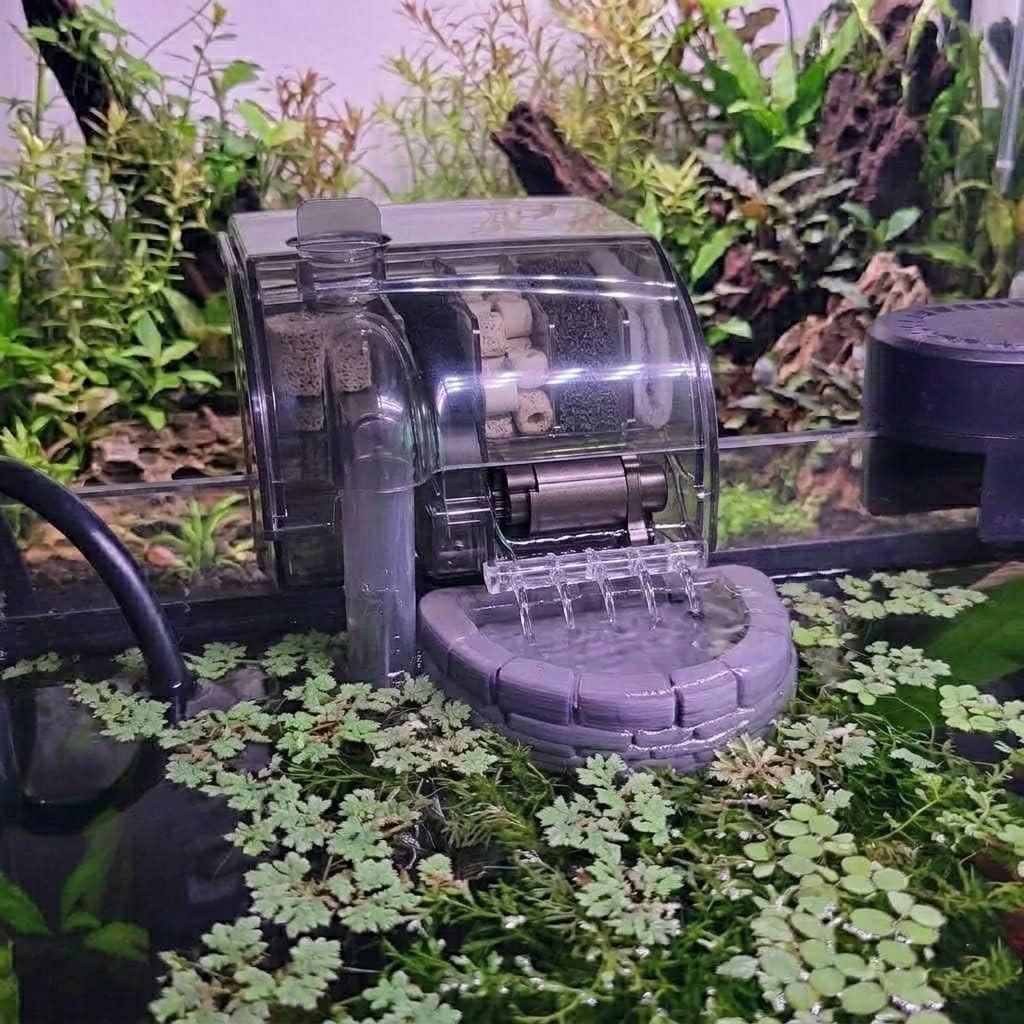 Fish Tank Filter Baffle for HOB Filters | Aquarium Waterfall Diffuser with Stone Well Design | Reduce Current and Splash | Betta Safe Flow Control | Floating Plant Protector