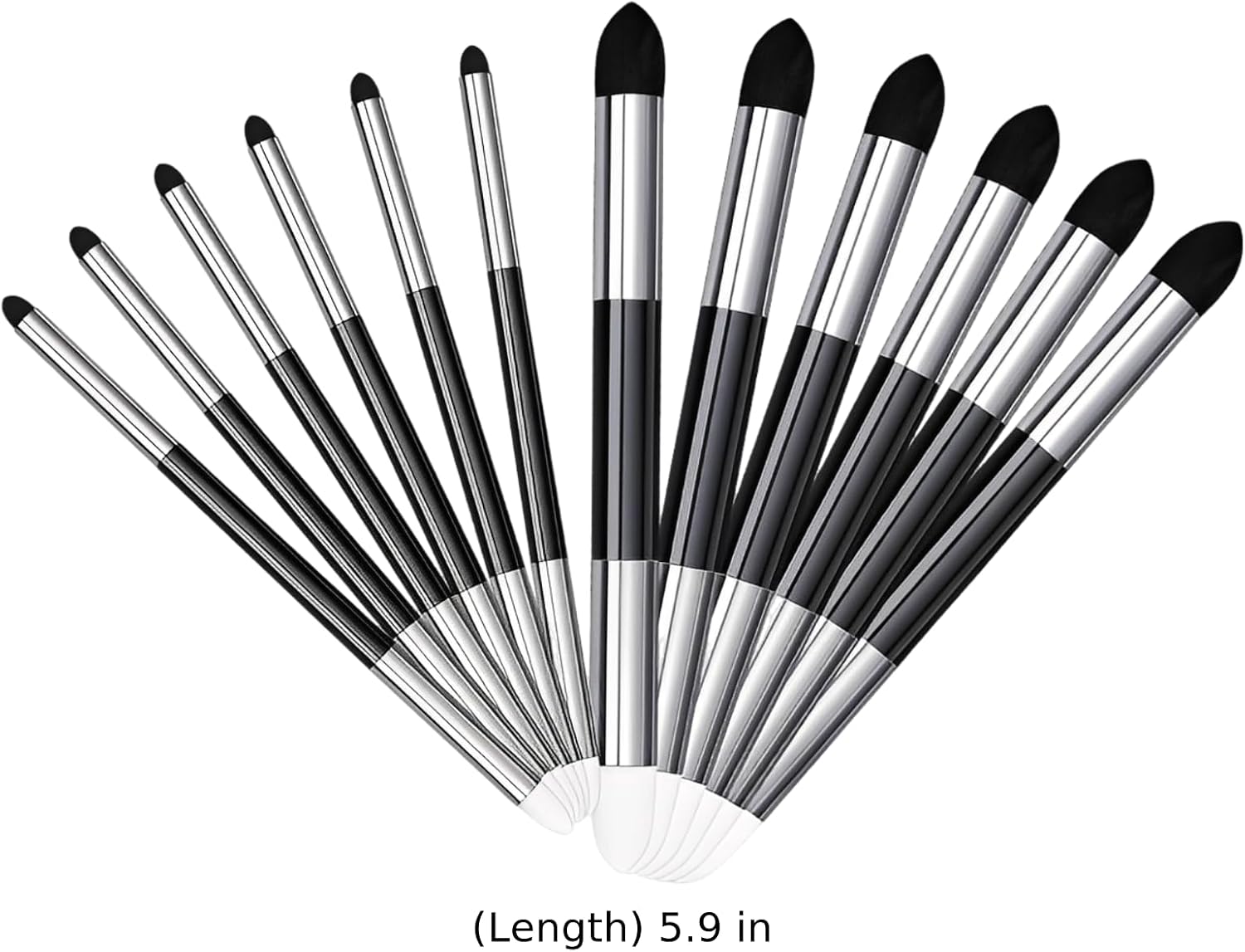 12 Pcs Blending Stump Set, Sponge Dauber Applicators with Metal Handle, 5.9 in / 15 Cm Washable Tools for Blending, Shading, Oil Painting, and Sketch Detail