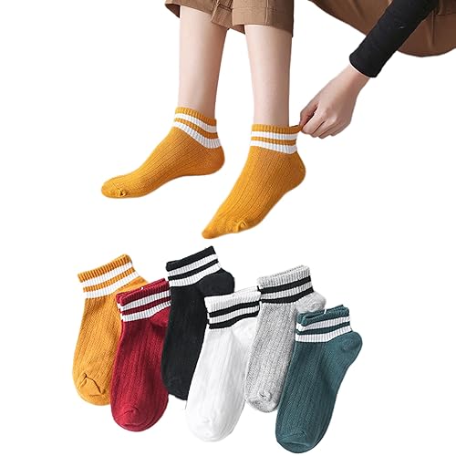 Women's 5/10 Pairs Thin Cotton Low Cut Ankle Socks -