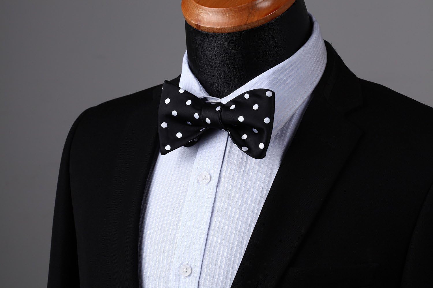 HISDERN Bow Ties for Men Polka Dot Selftie Bowtie and Pocket Square Classic Business Tuxedo Wedding Bowties Handkerchief - Image 2